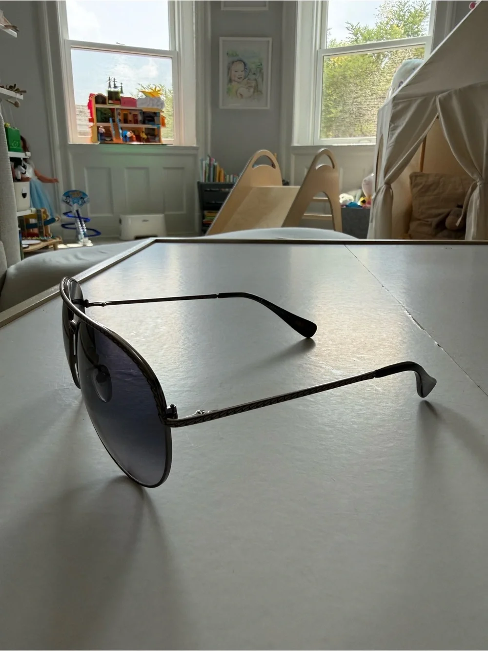 Lanvin Black Frame Aviator Sunglasses with Gray Lenses unisex